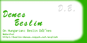 denes beslin business card